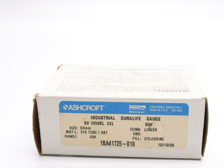 ASHCROFT 631008SL02L60# 60PSI NSMP