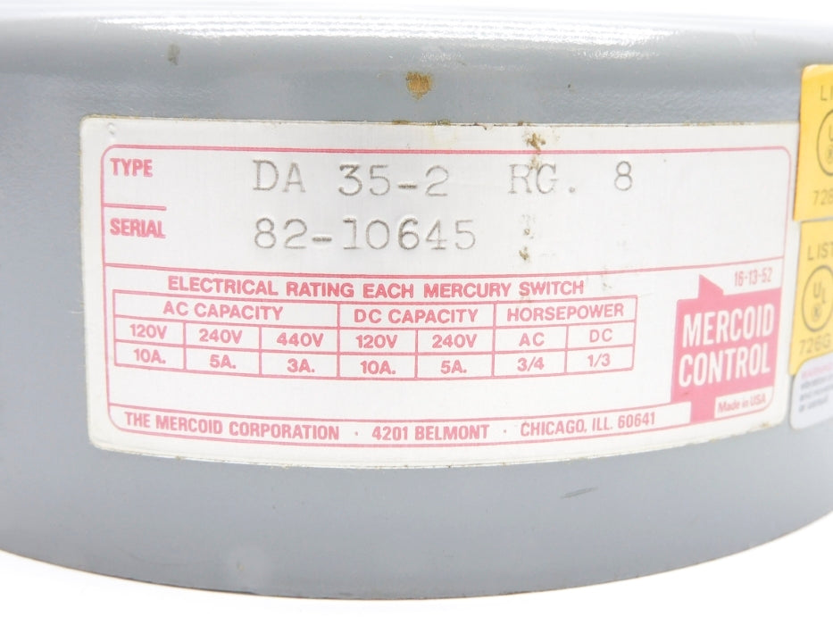 MERCOID CONTROL DA35-2RG.8 250-380'F NSNP
