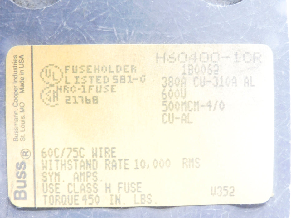 BUSS H60400-1CR UNMP