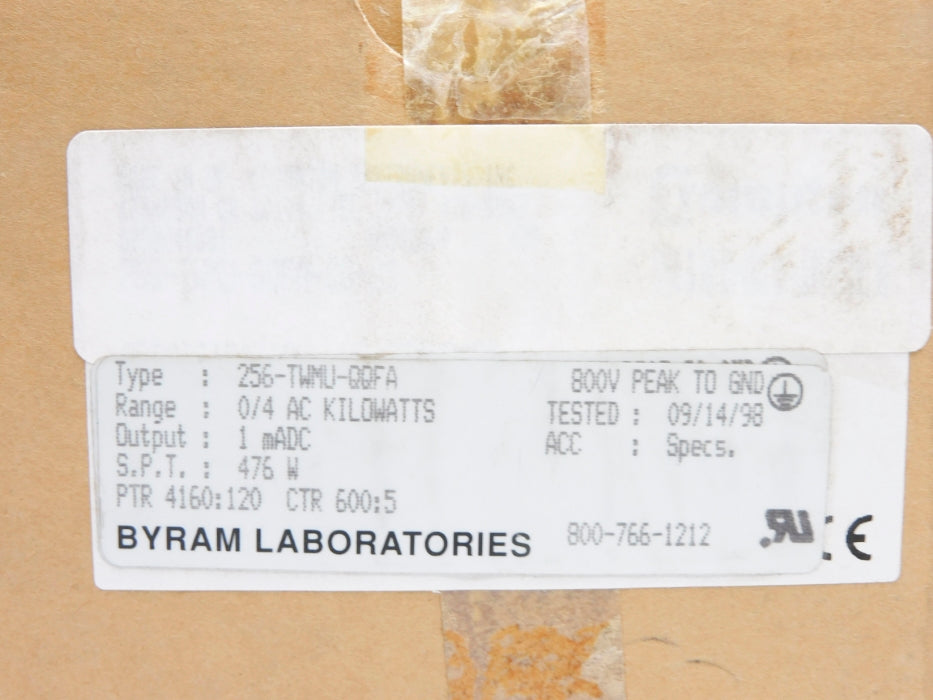 BYRAM LABORATORIES 256-TWMU-QQFA NSMP