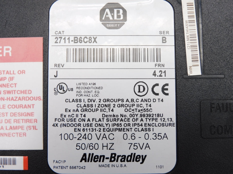 INDUSTRIAL SPARE PART 2711-B6C8X SER. B F/W 4.21 (AS PICTURED) REMAN