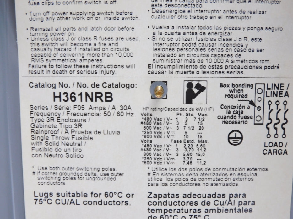 SQUARE D H361NRB SER. F05 NSMP