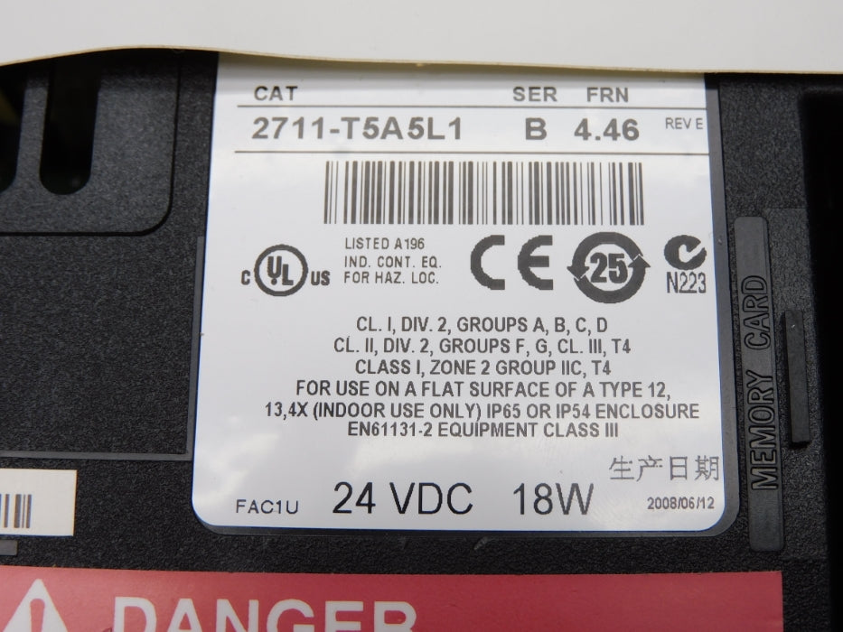 ALLEN BRADLEY 2711-T5A5L1 SER. B F/W 4.46 NUPI