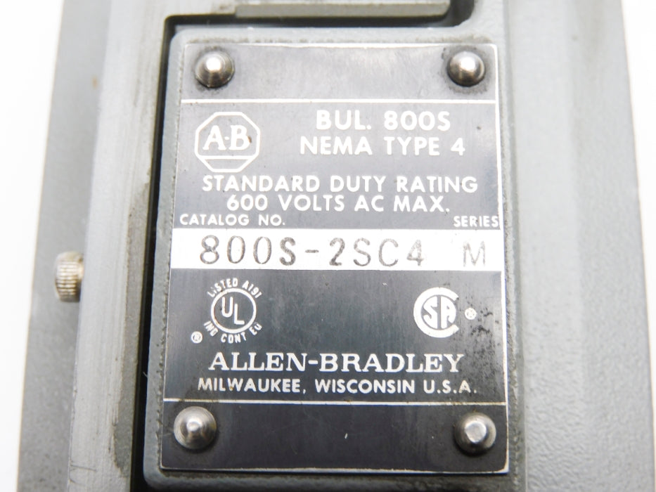 ALLEN BRADLEY 800S-2SC4 SER. M (AS PICTURED) UNMP