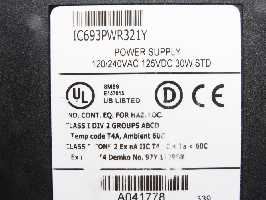 INDUSTRIAL MRO IC693PWR321Y UNMP