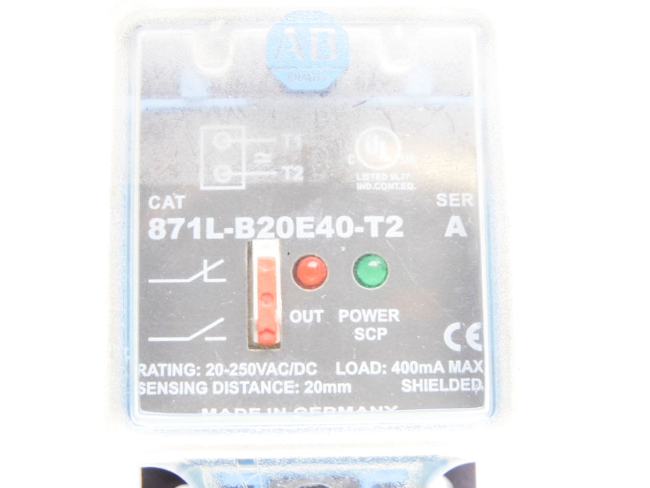 ALLEN BRADLEY 871L-B20E40-T2 SER. A 20-250VAC/DC NSNP