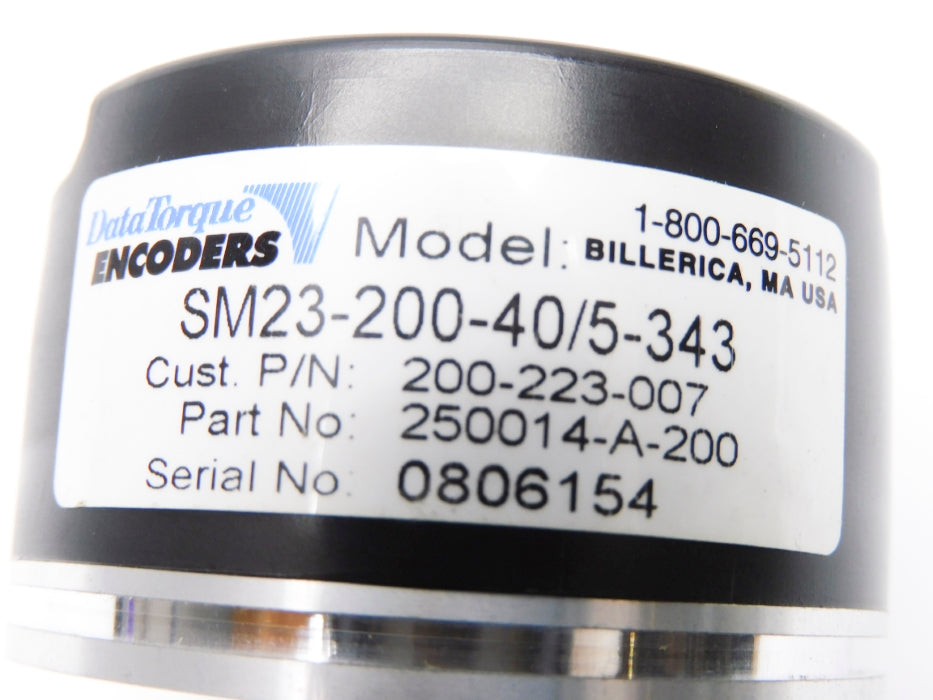 DATA TORQUE SM23-200-40/5-343 250014-A-200 NSNP