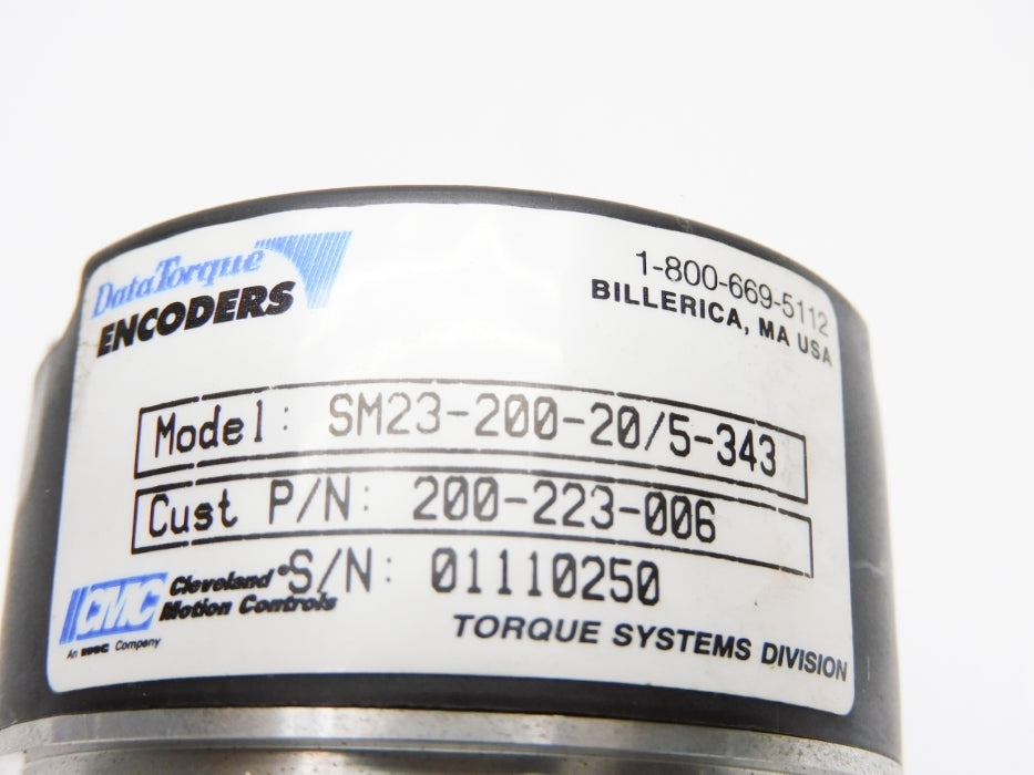 DATA TORQUE SM23-200-20/5-343 200-223-006 NSNP
