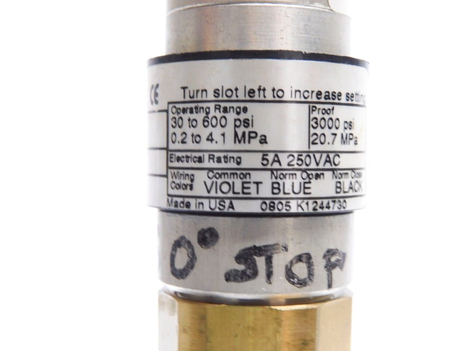 OMEGA PSW-196 30-600PSI UNMP