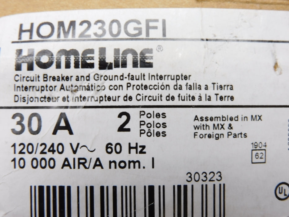 SQUARE D HOM230GFI 30A 120/240V (AS PICTURED) UNMP