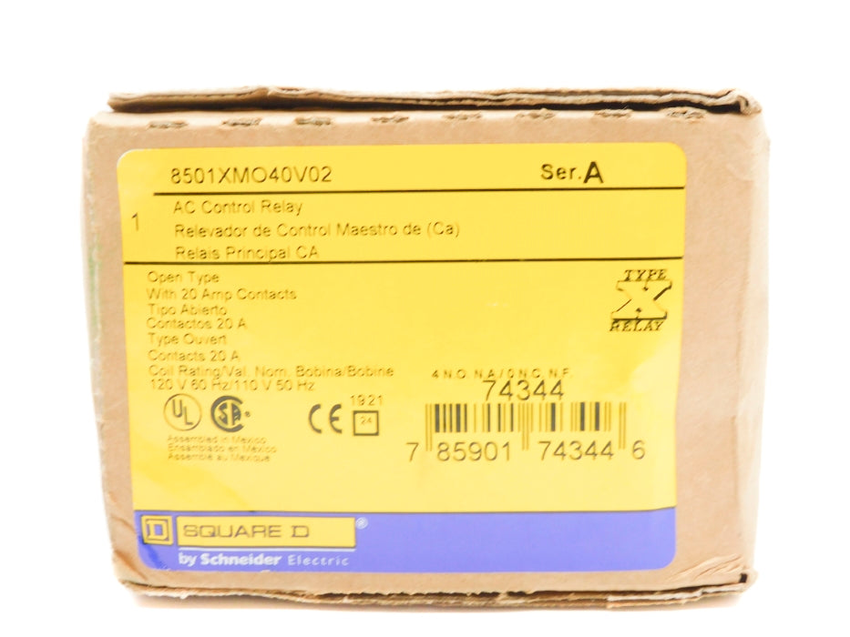 SQUARE D 8501XMO40V02 SER. A 120/110V 20A NSMP