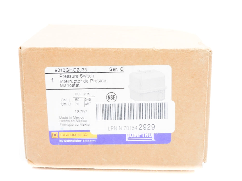 SQUARE D 9013GHG2J33 SER. C 50/70PSI NSMP