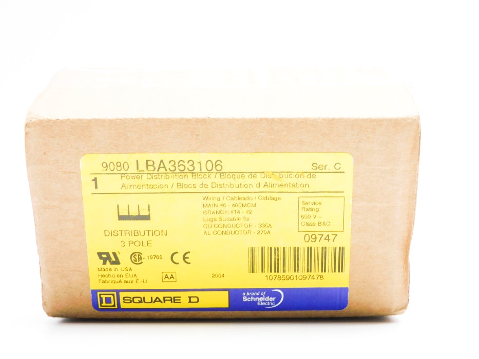 SQUARE D 9080LBA363106 SER. C NSMP