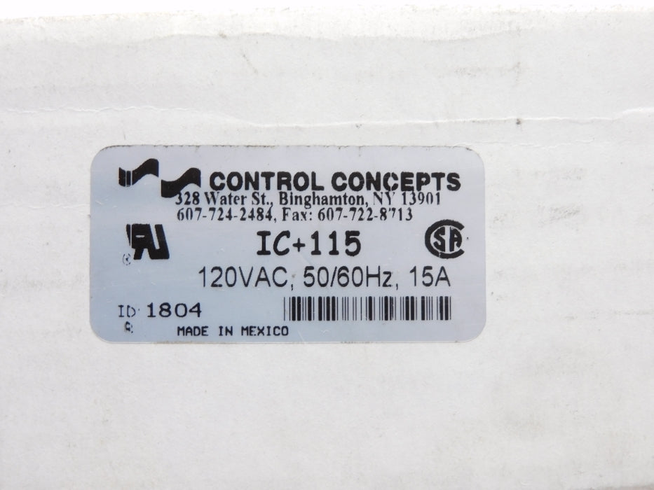 CONTROL CONCEPTS IC+115 120VAC 15A NSMP