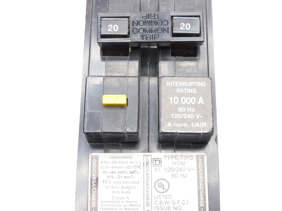 SQUARE D HOM220GFI 20A 120/240V NSMP