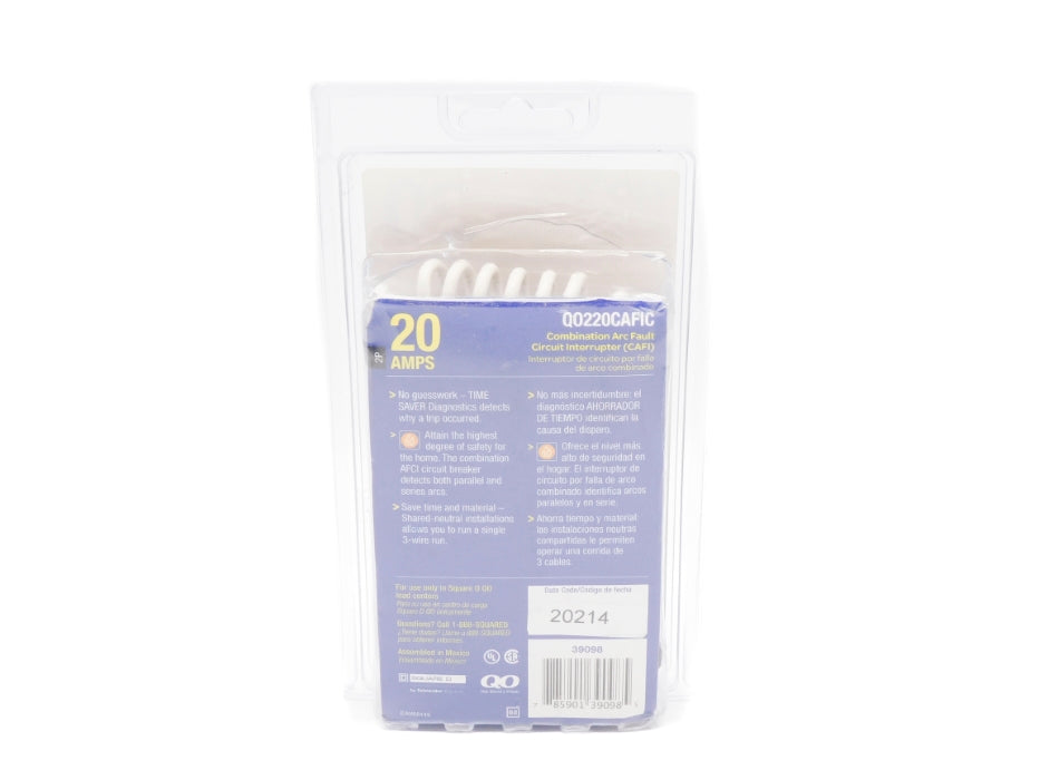 SQUARE D QO220CAFIC 120/240VAC 20A NSMP