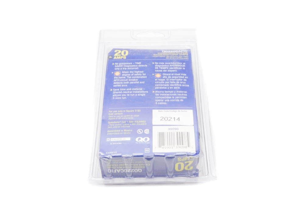 SQUARE D QO220CAFIC 120/240VAC 20A NSMP