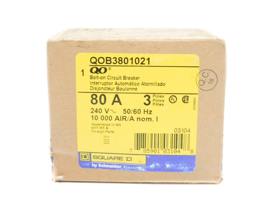 SQUARE D QOB3801021 80A 240V NSMP