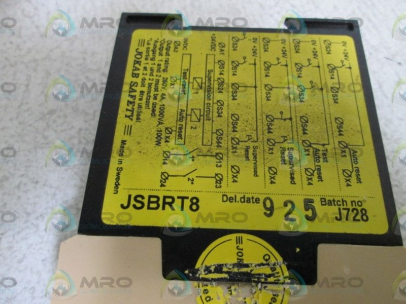 JOKAB 24VDC SAFETY RELAY JSBRT8 *NEW NO BOX *