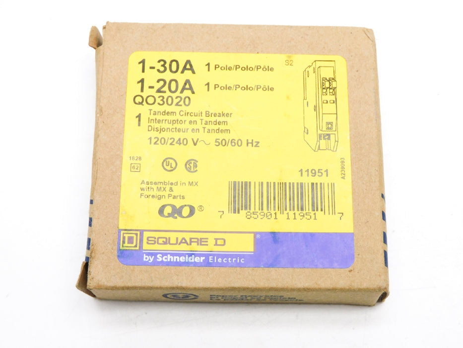 SQUARE D QO3020 120/240V 30/20A NSMP