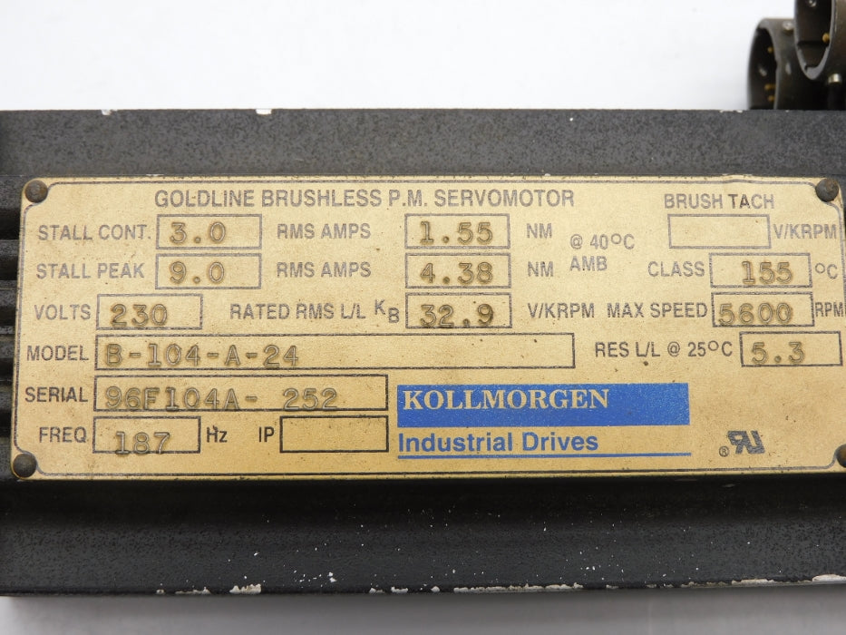 KOLLMORGEN B-104-A-24 UNMP