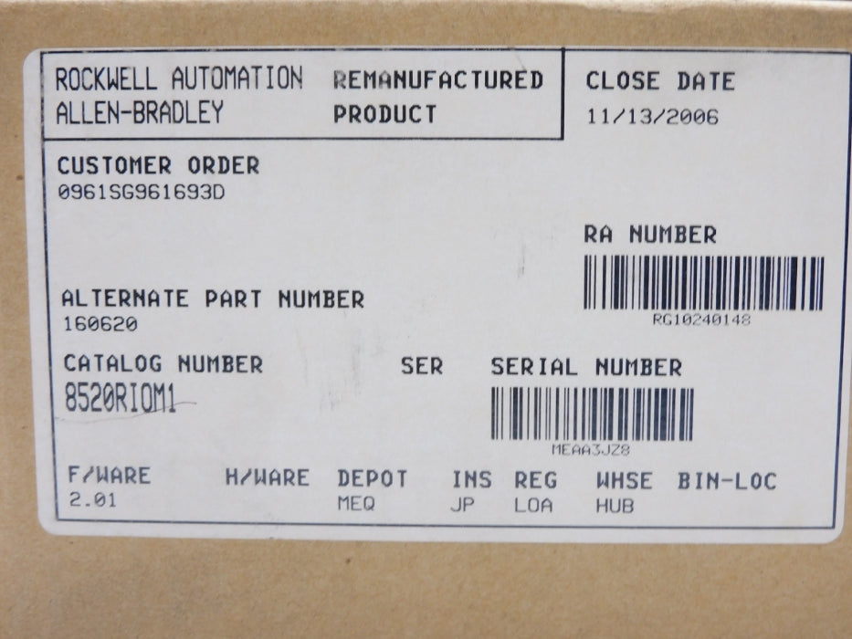 INDUSTRIAL SPARE PART 8520-RIOM1 (BR/WH) REMAN