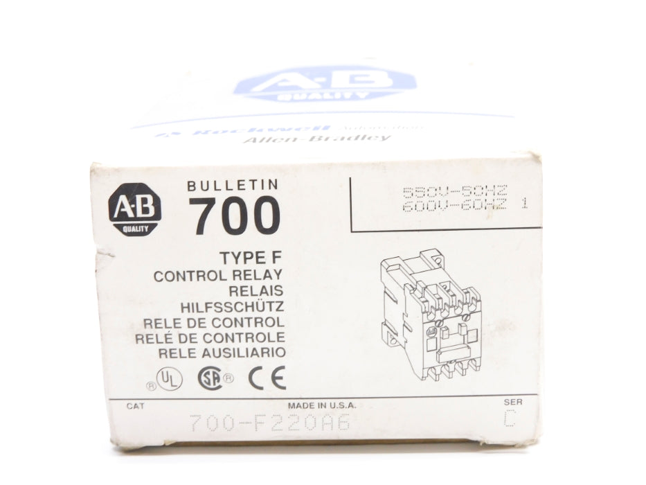 ALLEN BRADLEY 700-F220A6 SER. C 600V (GY/BL) NSMP