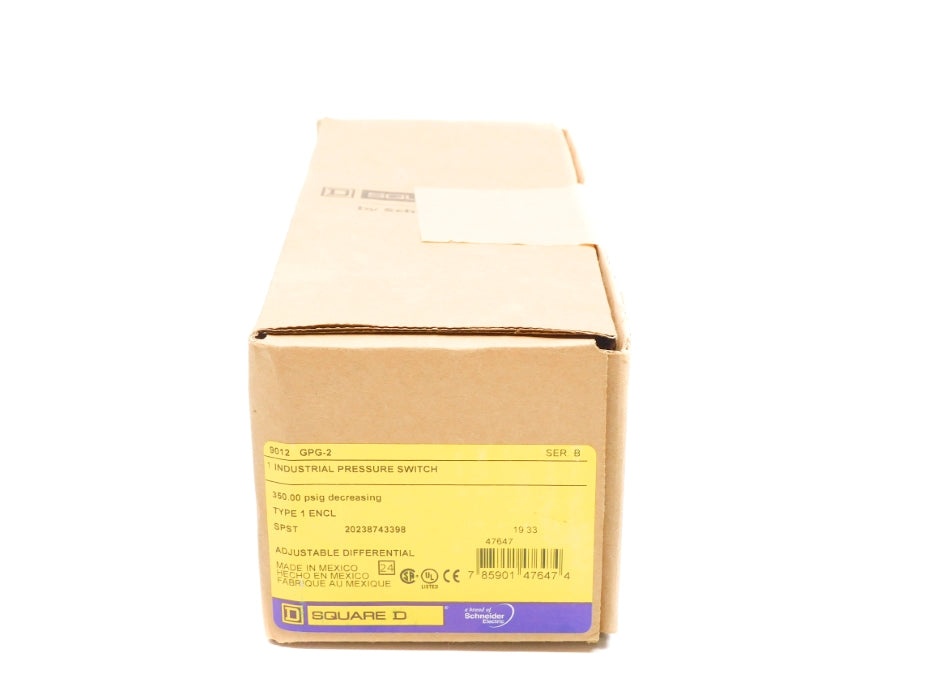 SQUARE D 9012GPG2 SER. B 350PSIG NSFS