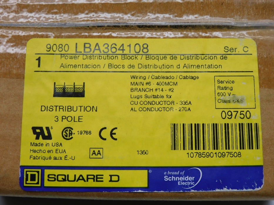 SQUARE D 9080LBA364108 SER. C NSFS