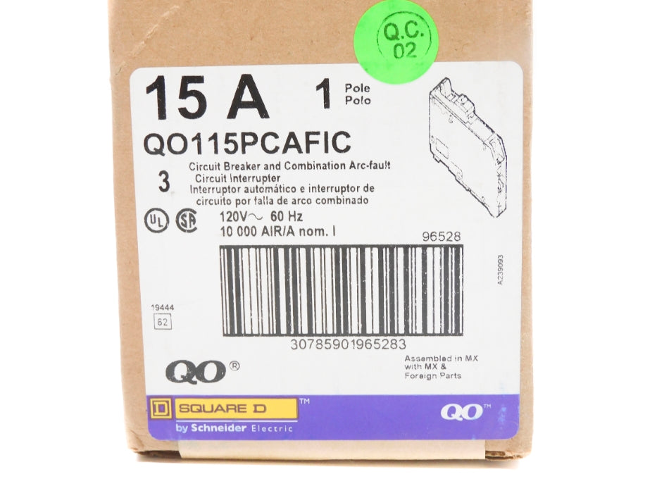 SQUARE D QO115PCAFIC 15A 120V (PKG OF 3) NSFS