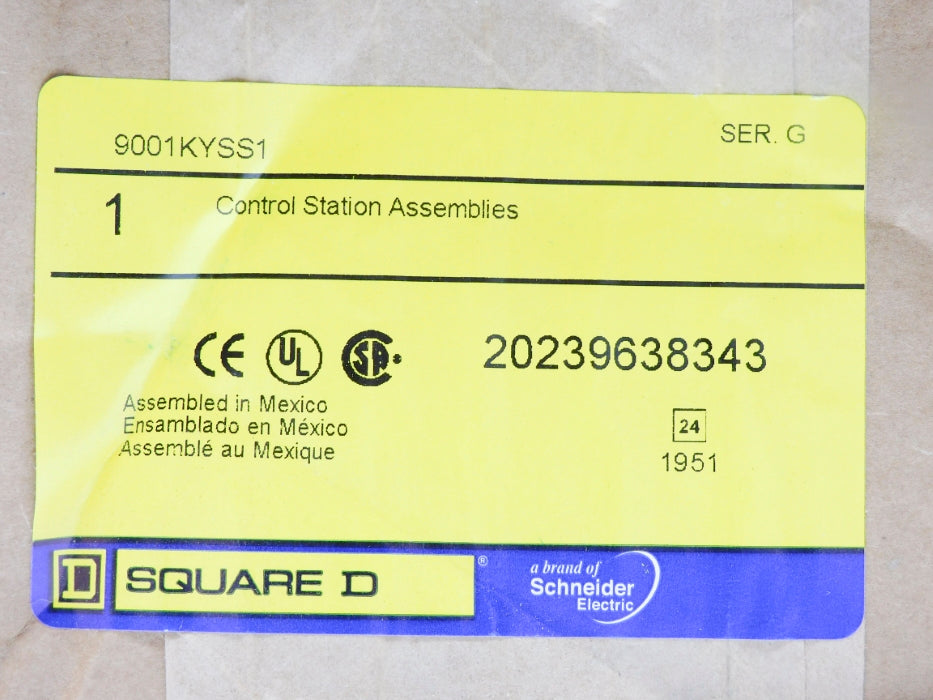 SQUARE D 9001KYSS1 SER. G (AS PICTURED) NSFS