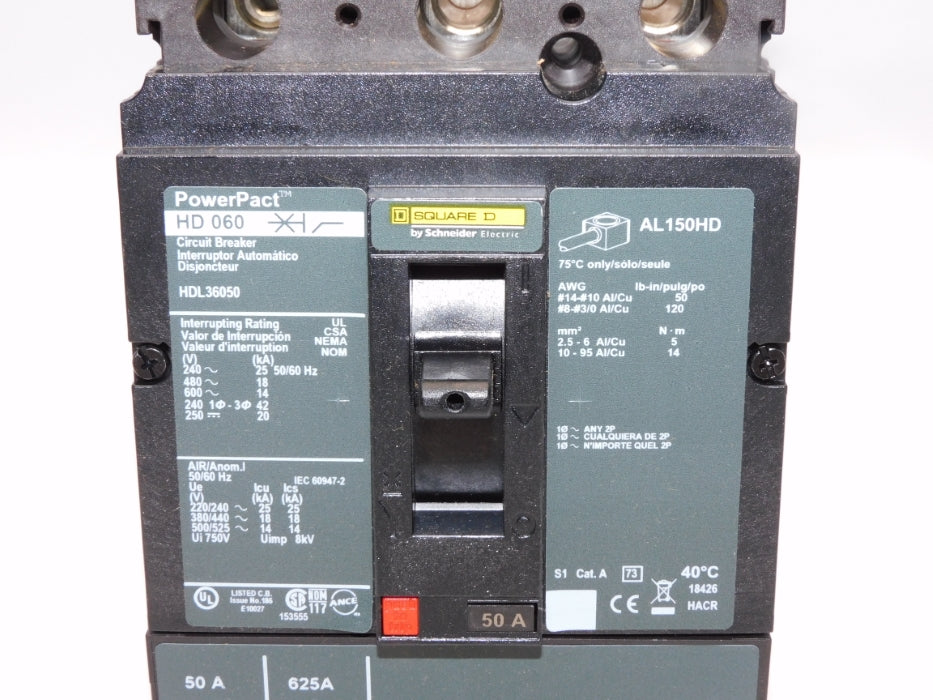 SQUARE D HDL36050 600V 50A NSMP