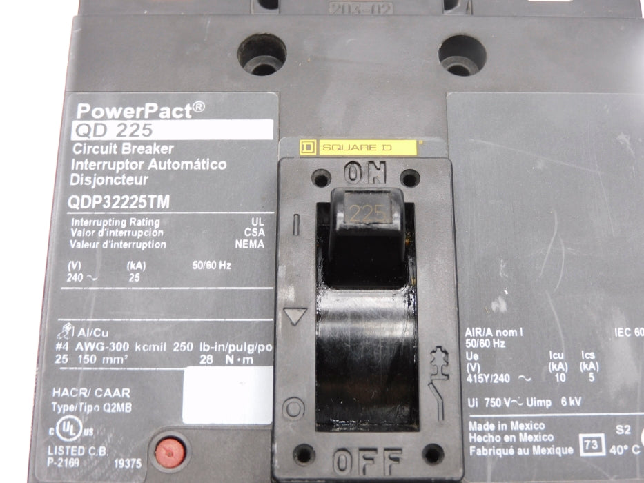 SQUARE D QDP32225TM 225A 240V NUPI