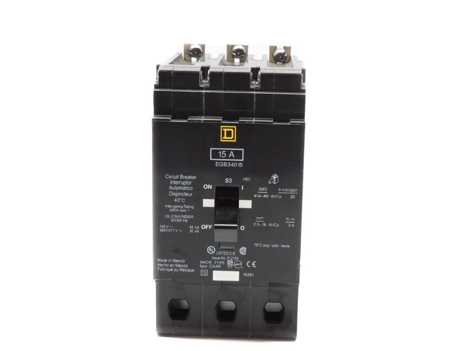 SQUARE D EGB34015 15A 480/277V NSMP