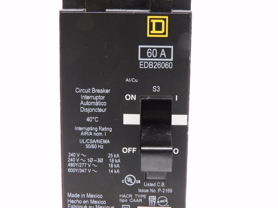 SQUARE D EDB26060 60A 600/347V NSMP