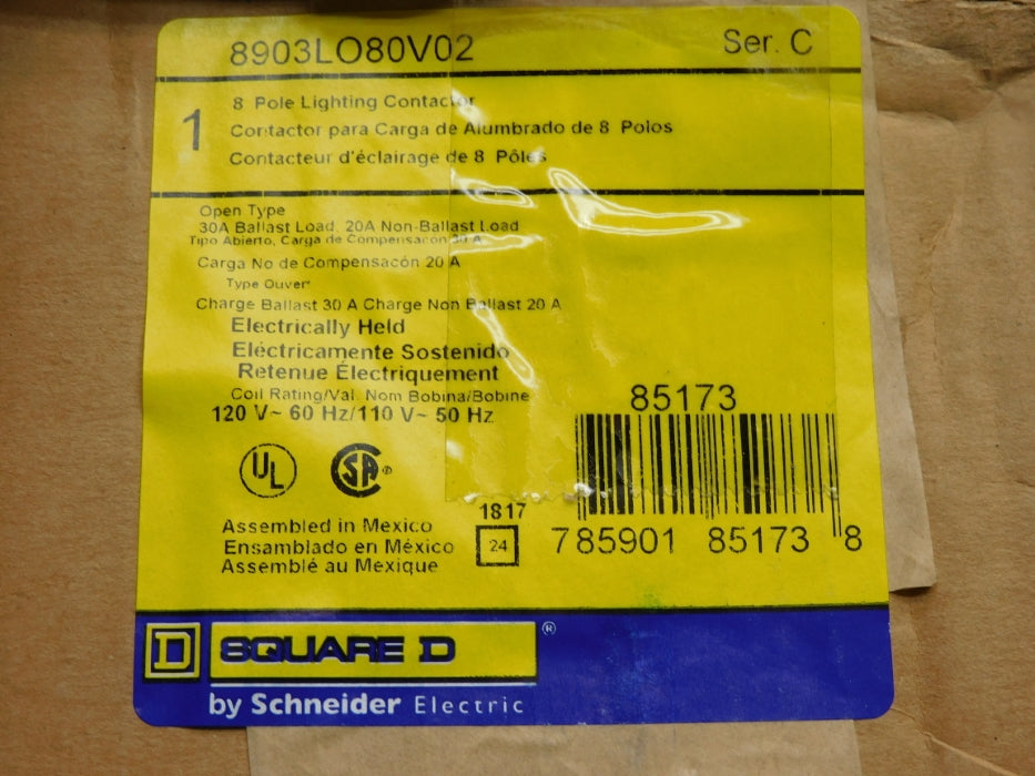 SQUARE D 8903LO80V02 SER. C 120/110V (AS PICTURED) NSMP