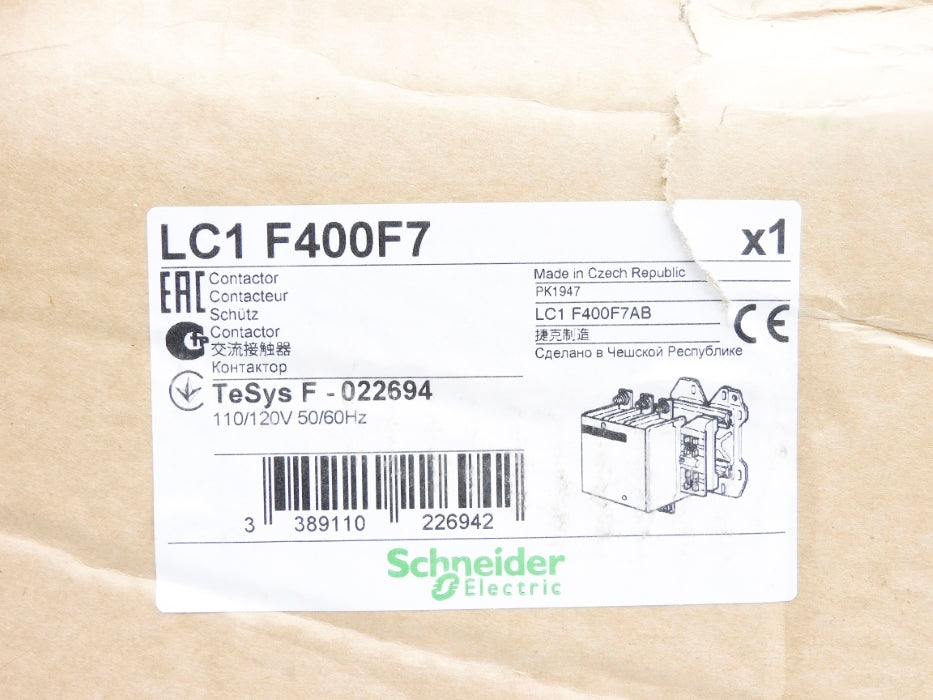 SCHNEIDER ELECTRIC LC1F400F7 110/120V (AS PICTURED) NSMP
