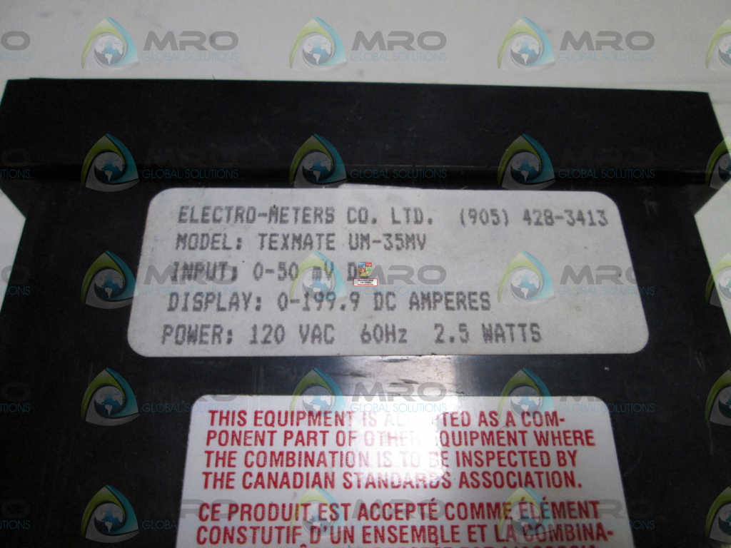 TEXMATE PROGRAMMABLE METER CONTROLLER UM-35V *USED*