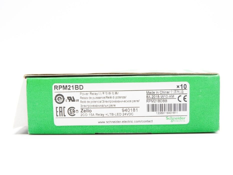 SCHNEIDER ELECTRIC RPM21BD 24VDC 15A (PKG OF 10) NSMP