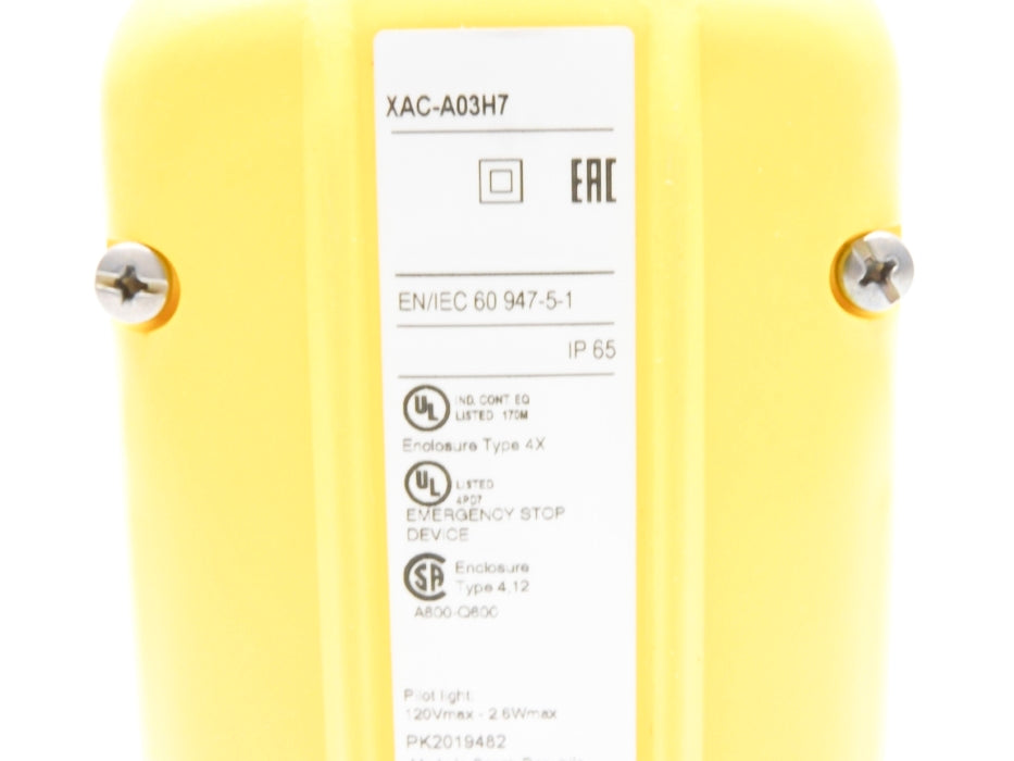 SCHNEIDER ELECTRIC XAC-A03H7 (AS PICTURED) NSMP