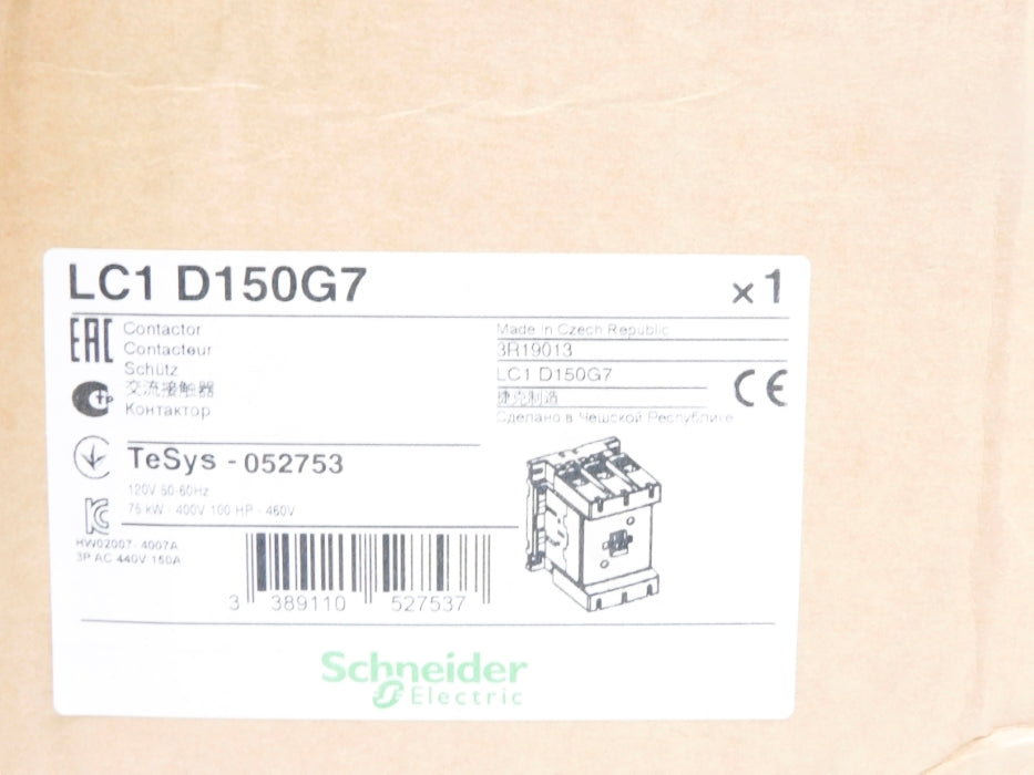 SCHNEIDER ELECTRIC LC1D150G7 120V (AS PICTURED) NSMP
