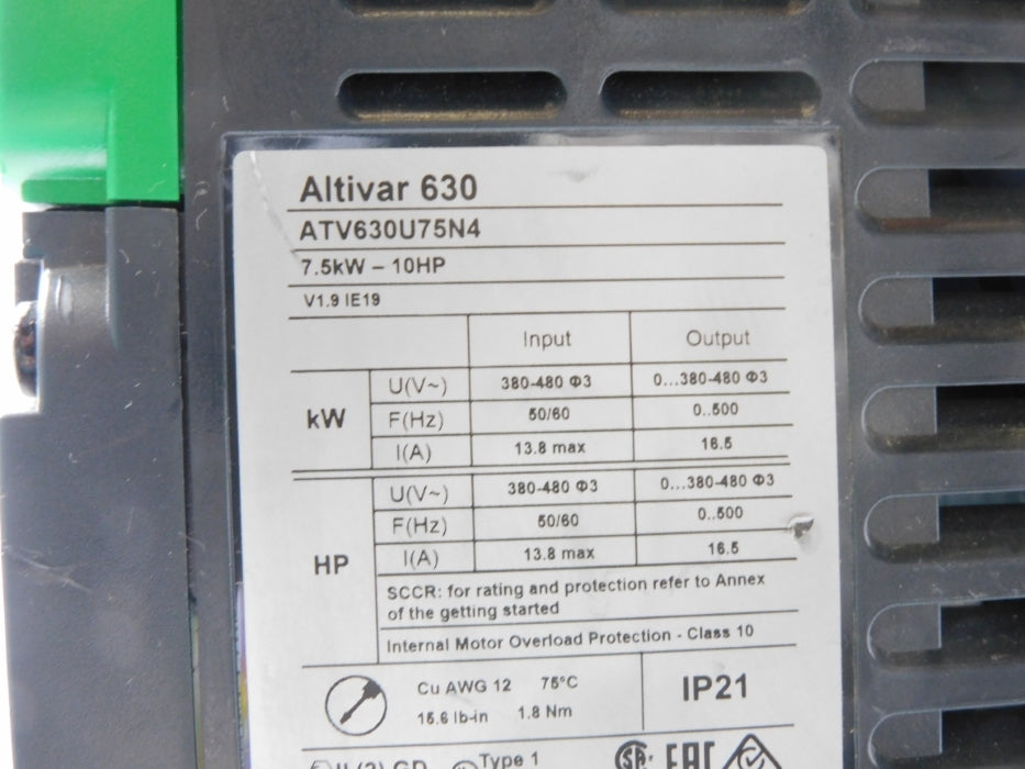 SCHNEIDER ELECTRIC ATV630U75N4 (AS PICTURED) NSNP