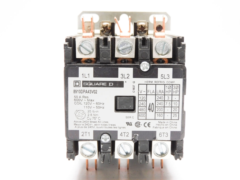SQUARE D 8910DPA43V02 SER. C 120/110V 50A (AS PICTURED) NSNP