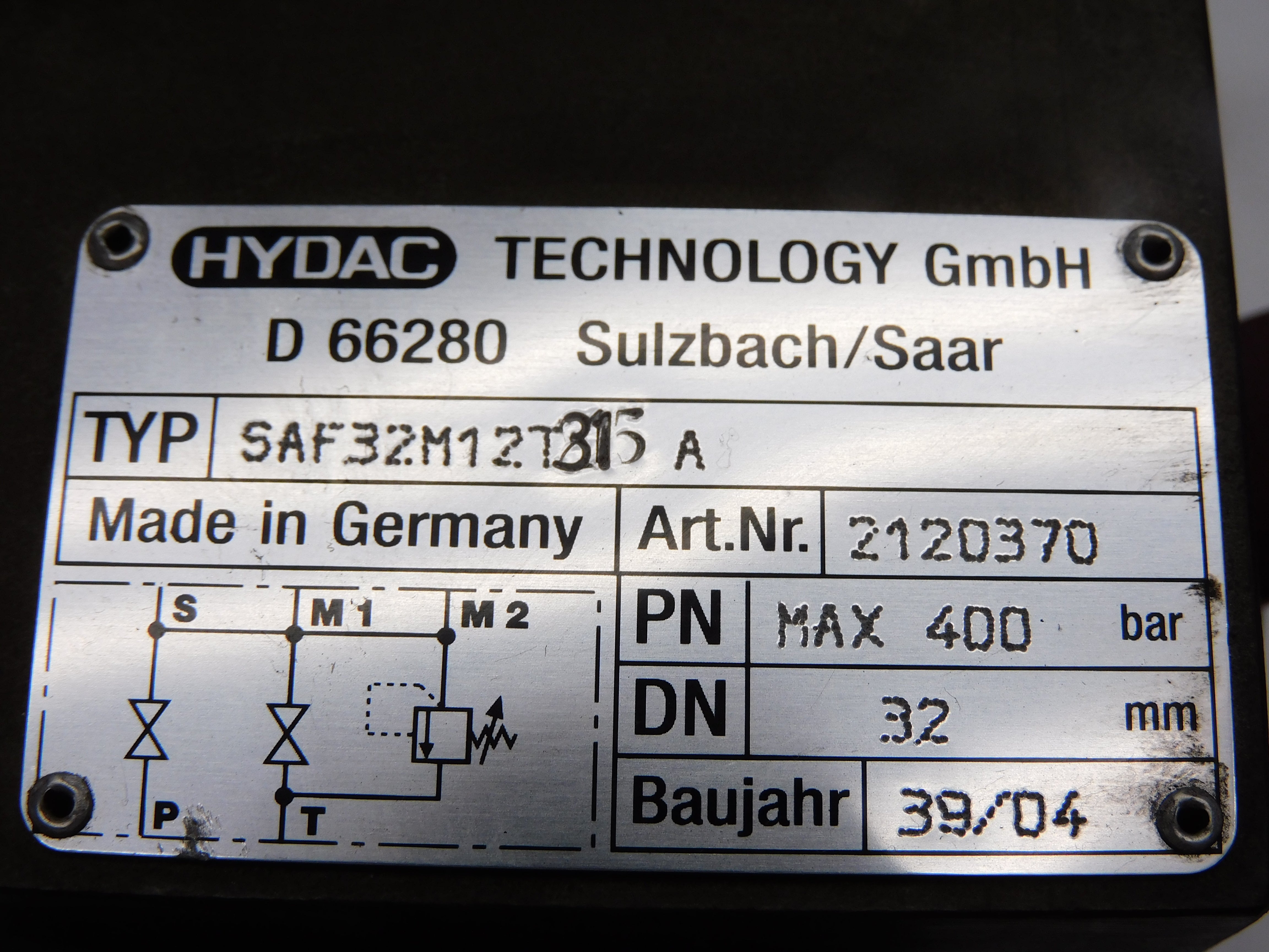 HYDAC SAF32M12T315A UNMP