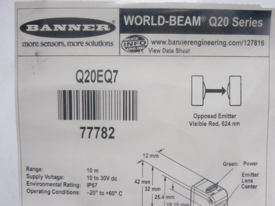 BANNER ENGINEERING Q20EQ7 77782 NSMP