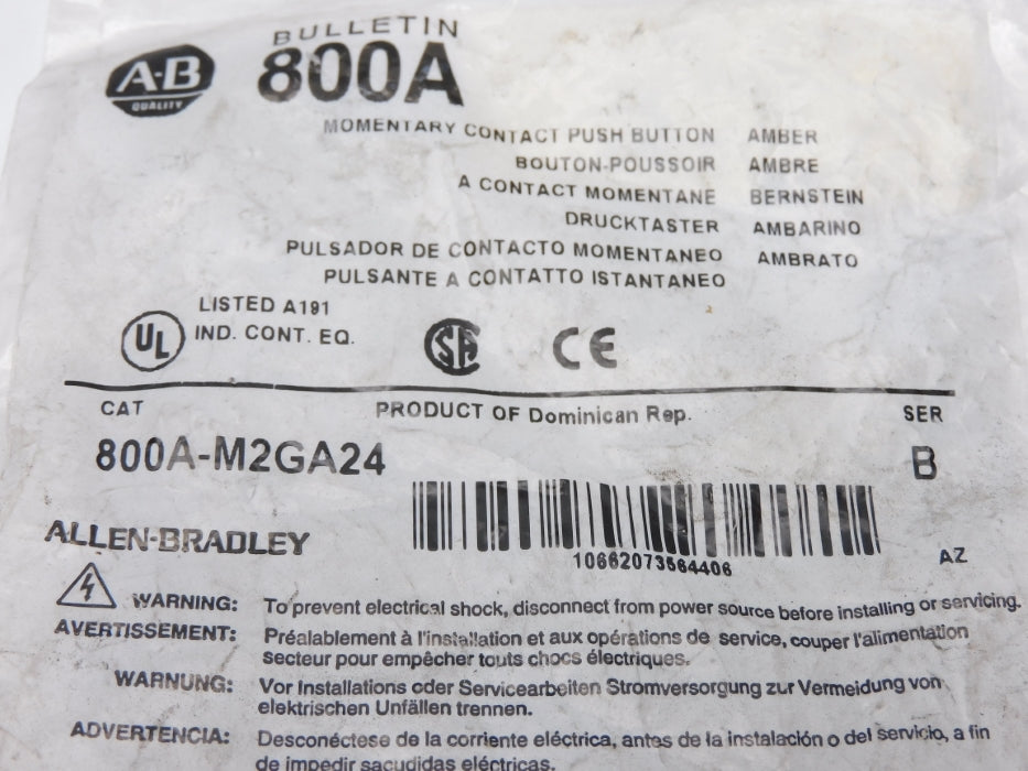 ALLEN BRADLEY 800A-M2GA24 SER. B (WH) NSMP