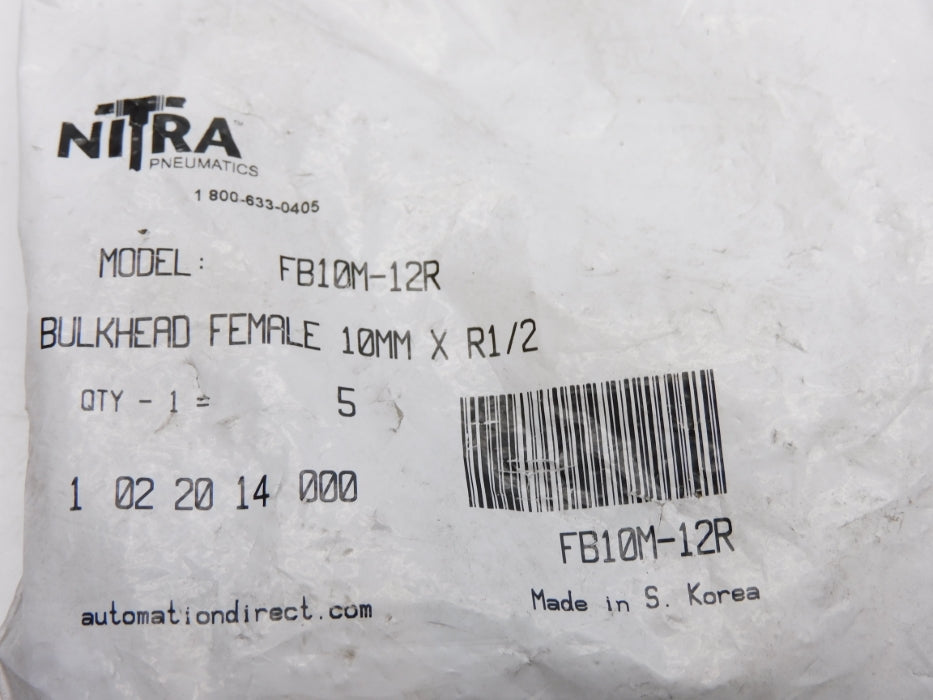 NITRA FB10M-12R (PKG OF 5) NSMP