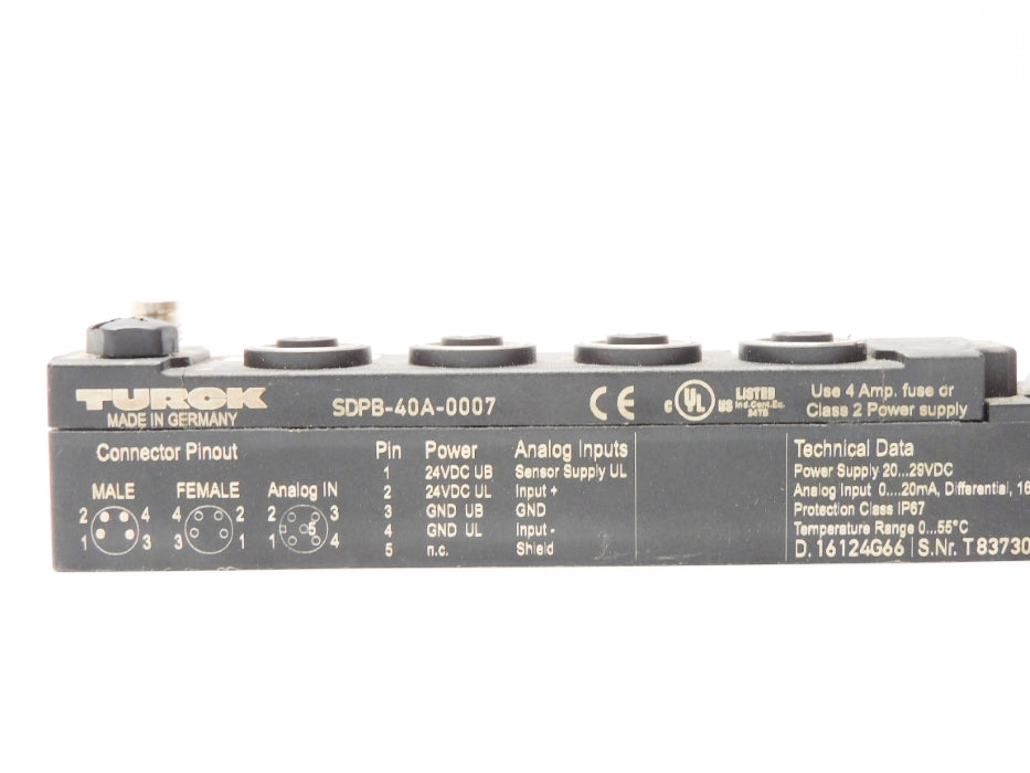 TURCK SDPB-40A-0007 (AS PICTURED) UNMP