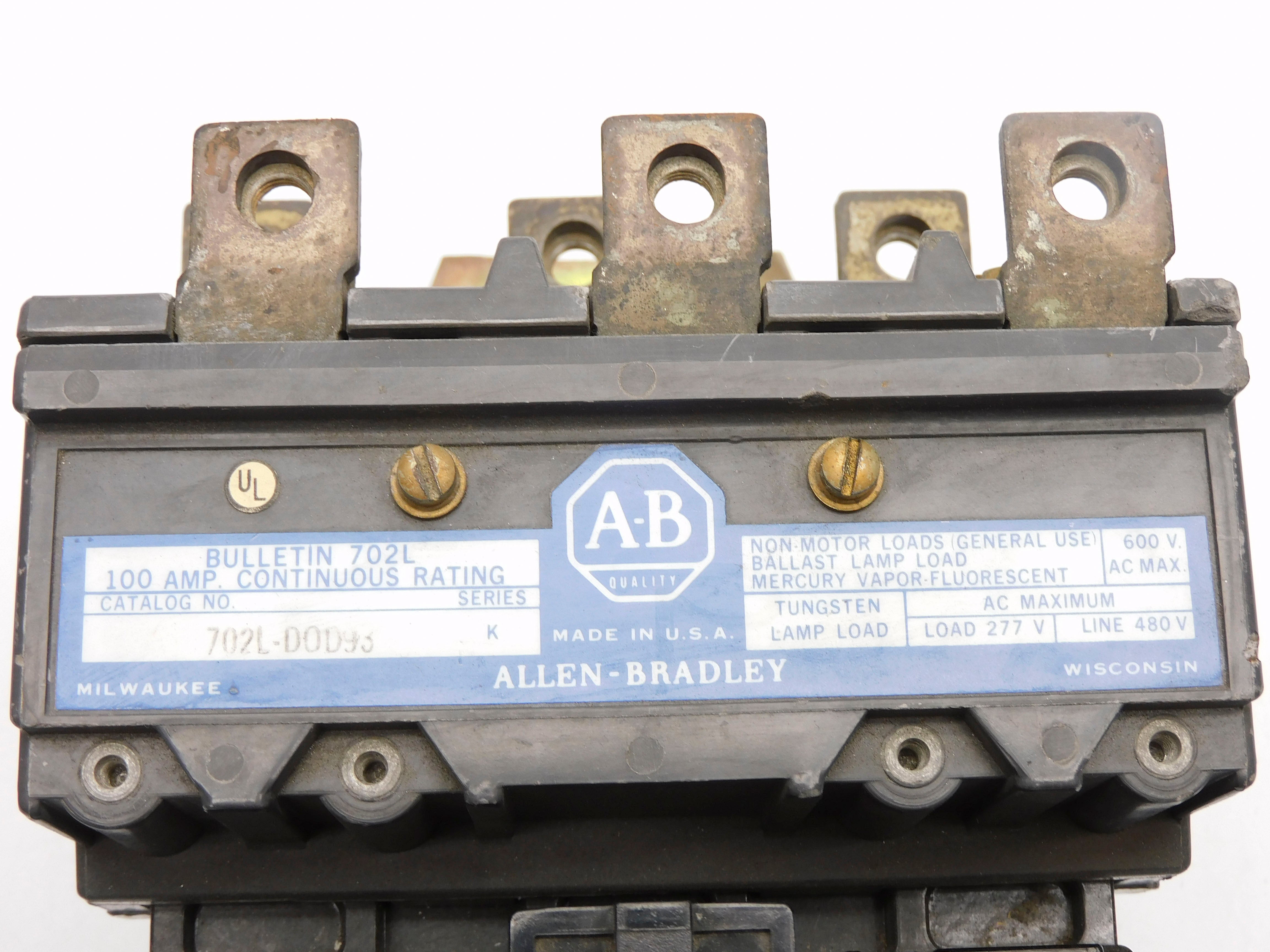ALLEN BRADLEY 702L-D0D93 SER. K 120/110V UNMP