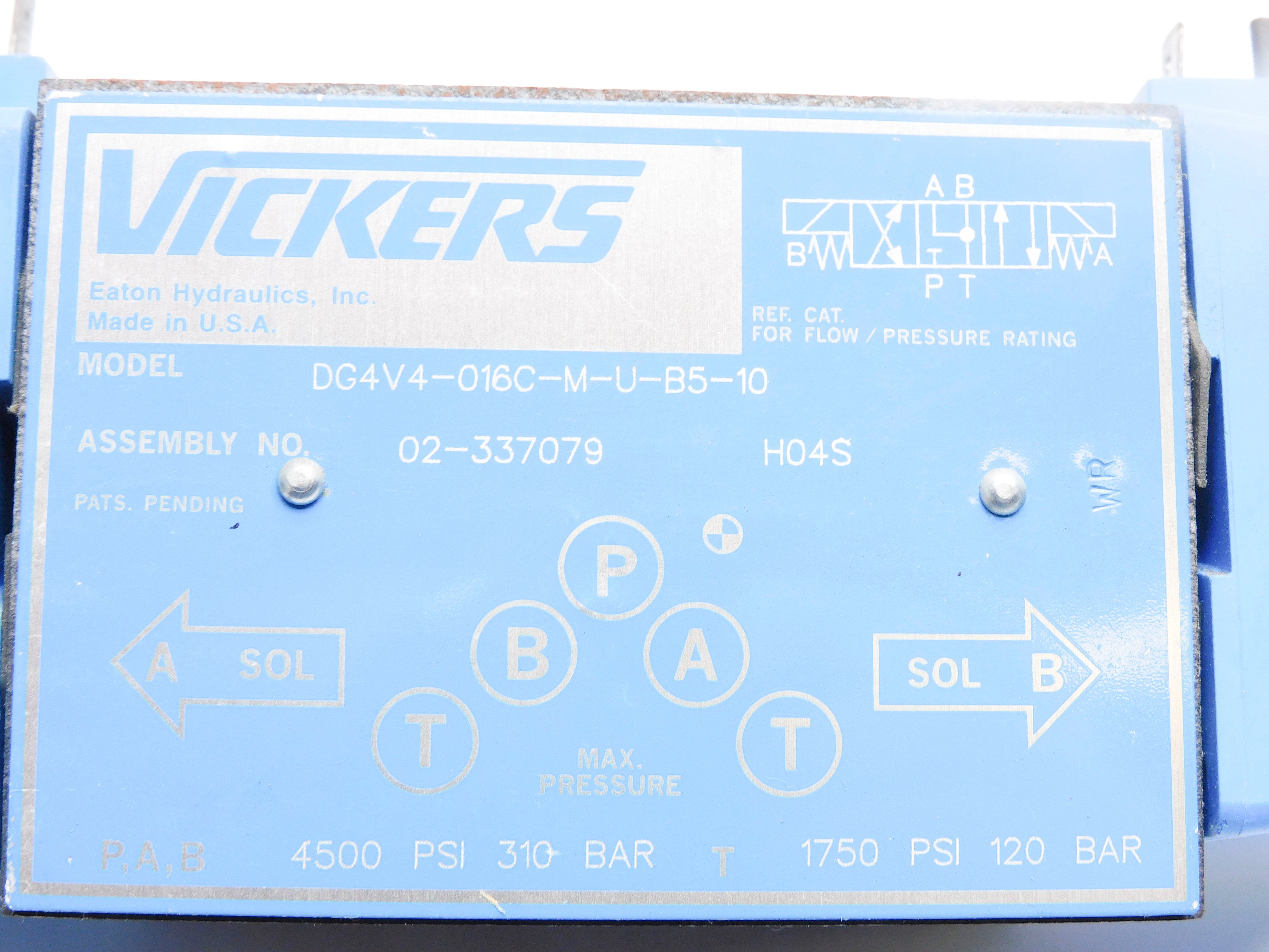 VICKERS DG4V4-016C-M-U-B5-10 02-337079 110/120V 4500/1750PSI NSNP
